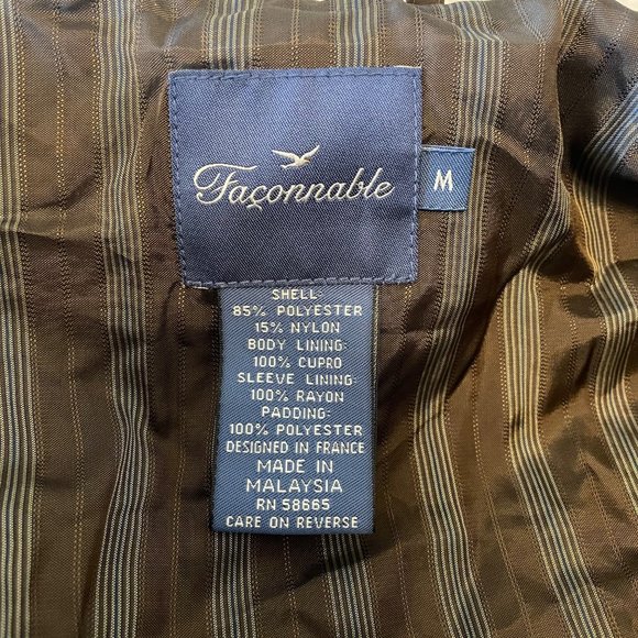 NWT Faconnable Dark Brown Quilted Short Jacket with 2 Way Zipper and Pockets M - Picture 4 of 7